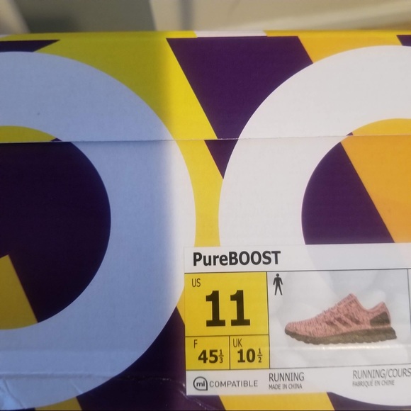 Adidas PureBOOST Running Peach/Grey Size 11 - Picture 14 of 14